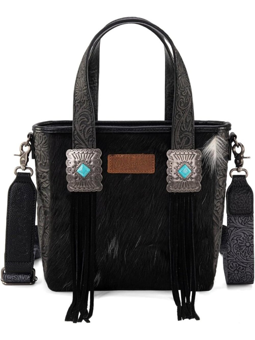 Stylish Cowhide Tote Bag for Women | Western Tooling, Leather Fringing